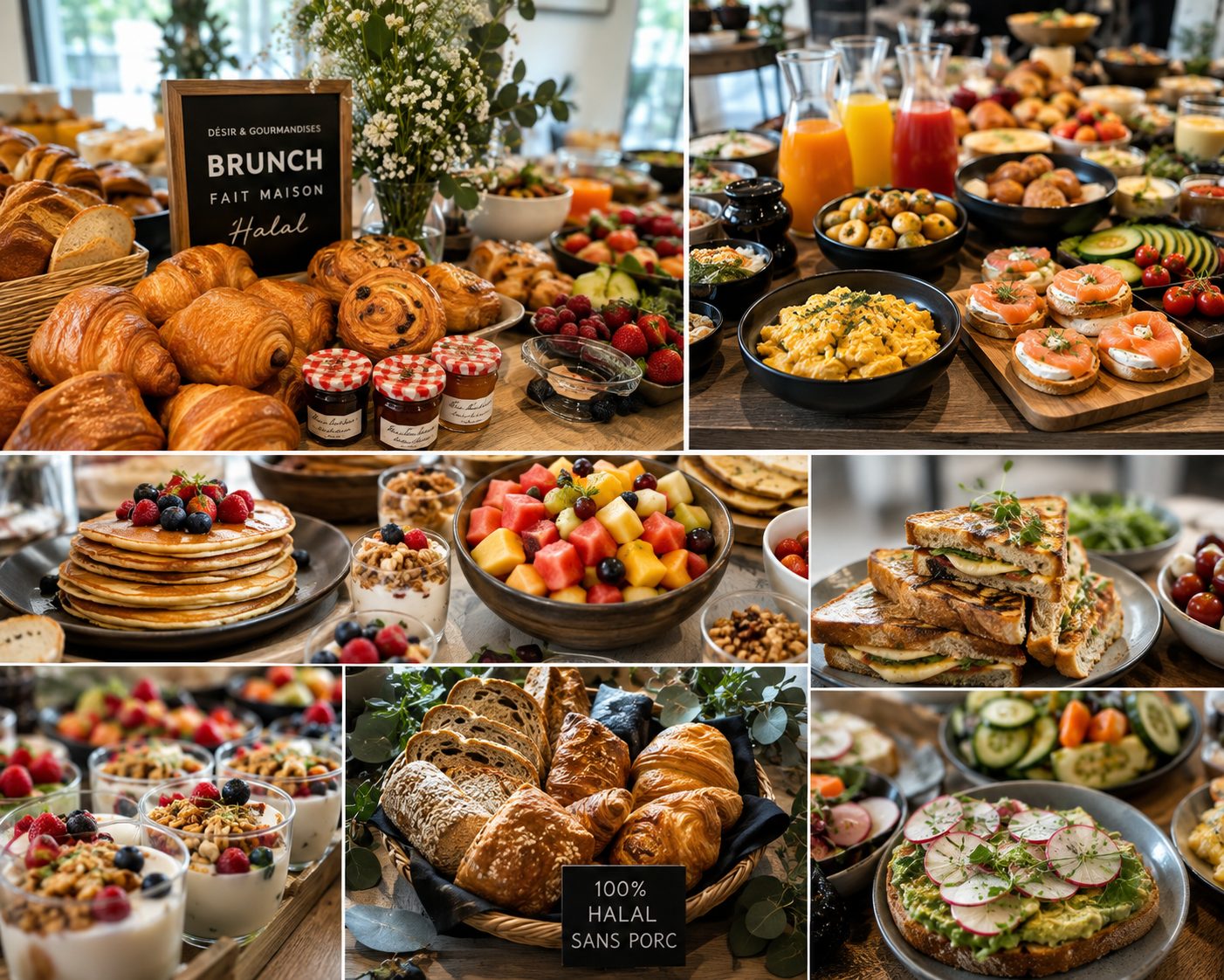 Table de brunch gourmande dressée avec soin
